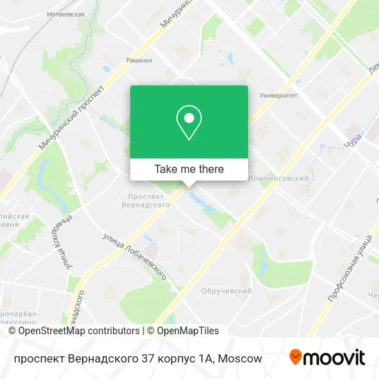 проспект Вернадского 37 корпус 1А map