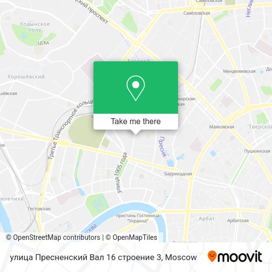 улица Пресненский Вал 16 строение 3 map