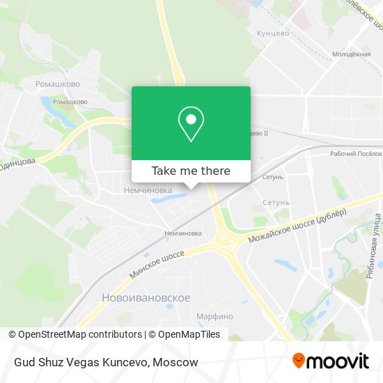 Gud Shuz Vegas Kuncevo map