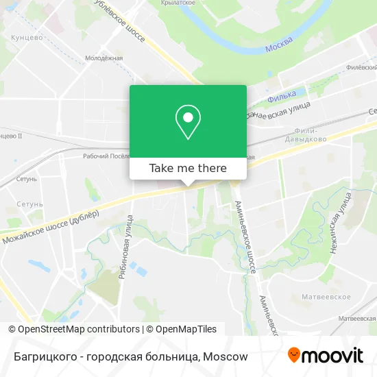 Багрицкого - городская больница map