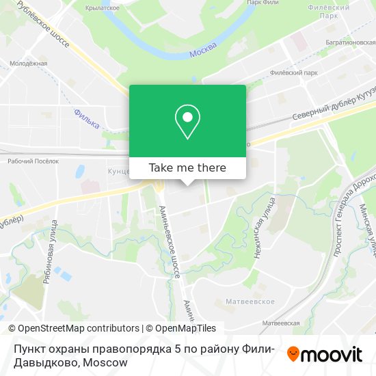 Пункт охраны правопорядка 5 по району Фили-Давыдково map