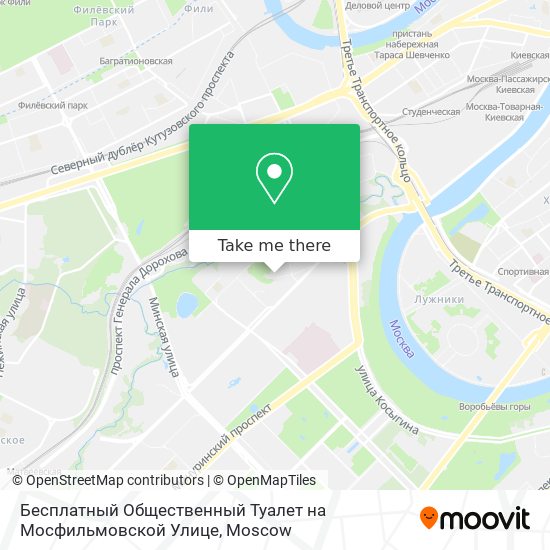 Бесплатный Общественный Туалет на Мосфильмовской Улице map