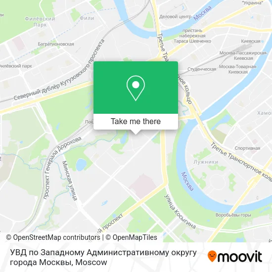 УВД по Западному Административному округу города Москвы map