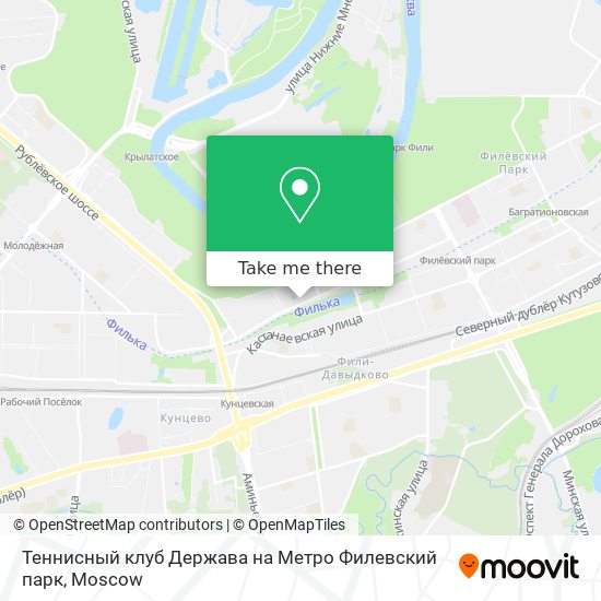 Теннисный клуб Держава на Метро Филевский парк map