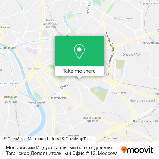 Московский Индустриальный банк отделение Таганское Дополнительный Офис # 13 map