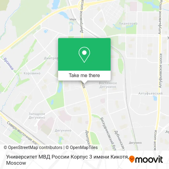Университет МВД России Корпус 3 имени Кикотя map