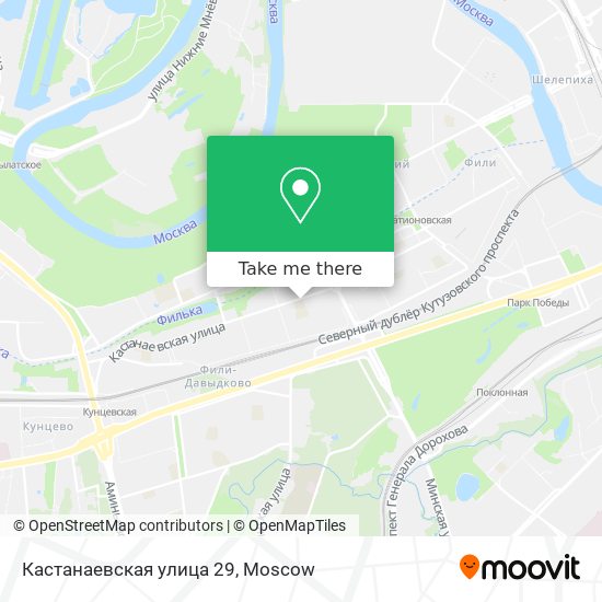 Кастанаевская улица 29 map