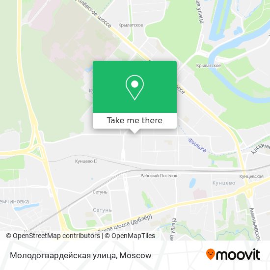 Молодогвардейская улица map