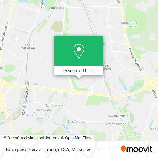 Востряковский проезд 13А map