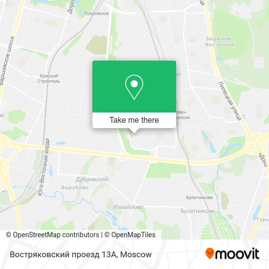 Востряковский проезд 13А map