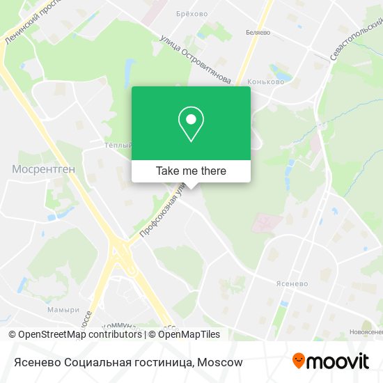 Ясенево Социальная гостиница map