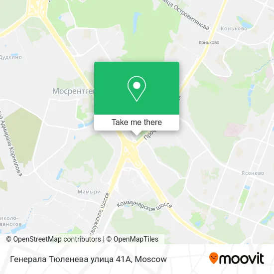 Генерала Тюленева улица 41А map