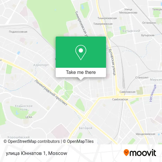 улица Юннатов 1 map