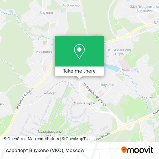 Аэропорт Внуково (VKO) map