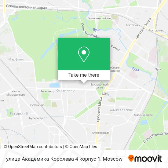 улица Академика Королева 4 корпус 1 map