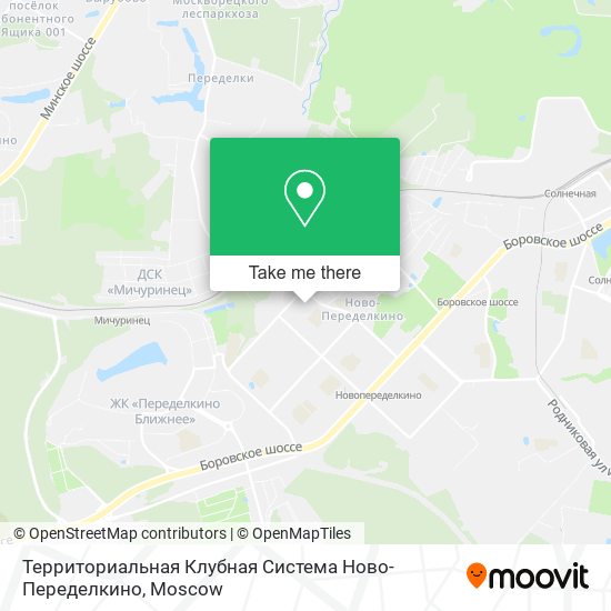 Территориальная Клубная Система Ново-Переделкино map