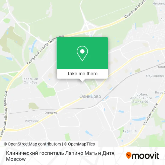Клинический госпиталь Лапино Мать и Дитя map