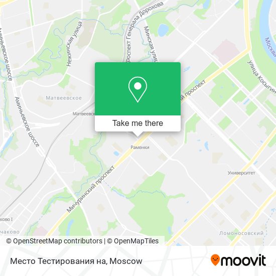 Место Тестирования на map