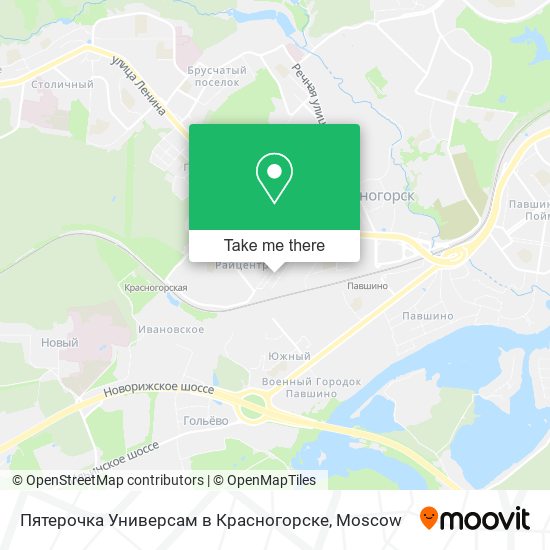 Пятерочка Универсам в Красногорске map