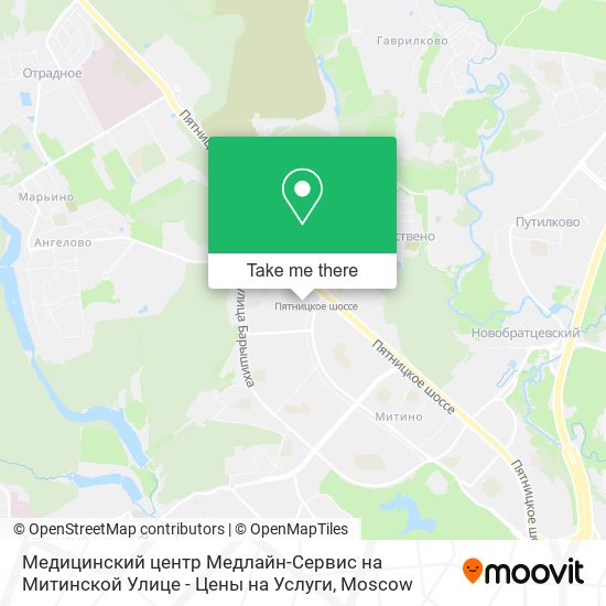 Медицинский центр Медлайн-Сервис на Митинской Улице - Цены на Услуги map