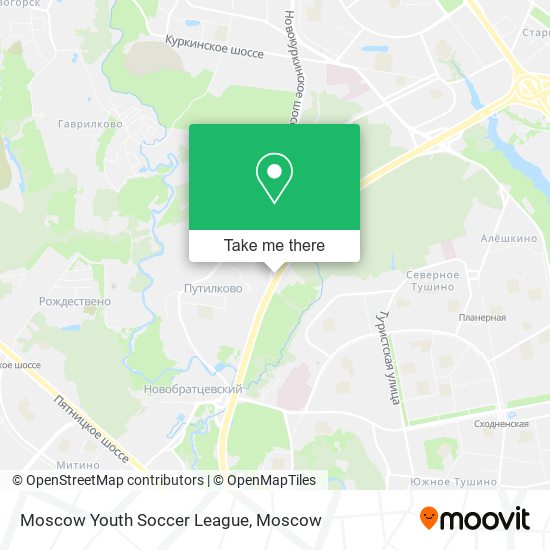 Moscow Youth Soccer League map