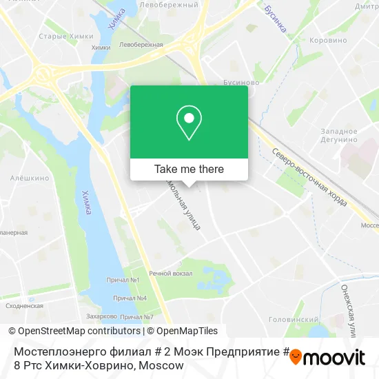 Мостеплоэнерго филиал # 2 Моэк Предприятие # 8 Ртс Химки-Ховрино map