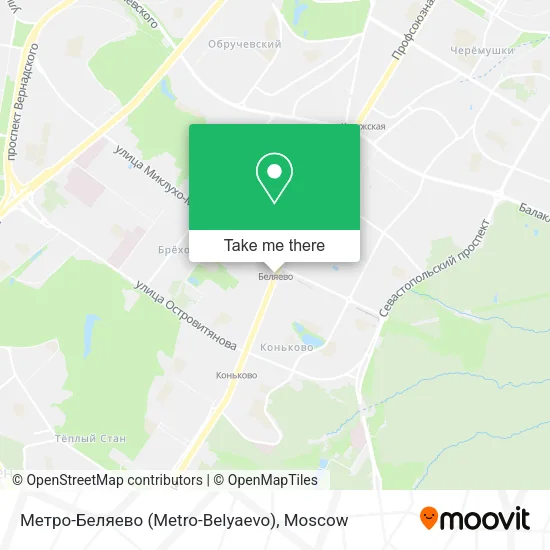 Метро-Беляево (Metro-Belyaevo) map