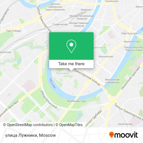 улица Лужники map