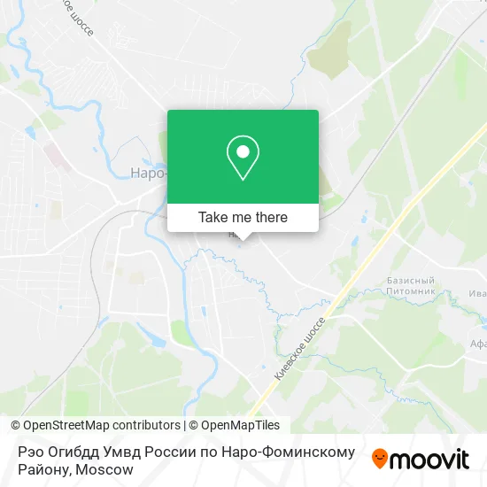 Рэо Огибдд Умвд России по Наро-Фоминскому Району map