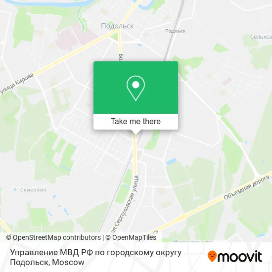 Управление МВД РФ по городскому округу Подольск map