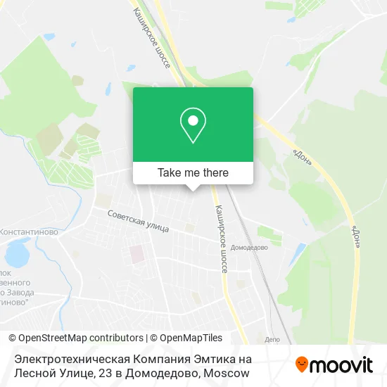 Электротехническая Компания Эмтика на Лесной Улице, 23 в Домодедово map