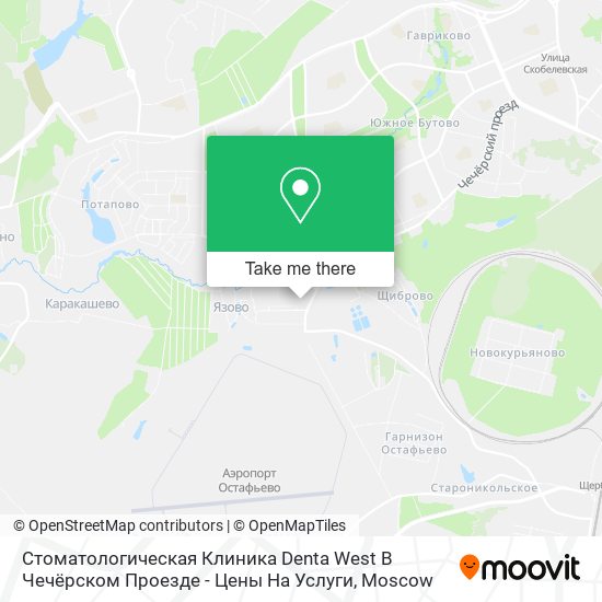 Стоматологическая Клиника Denta West В Чечёрском Проезде - Цены На Услуги map
