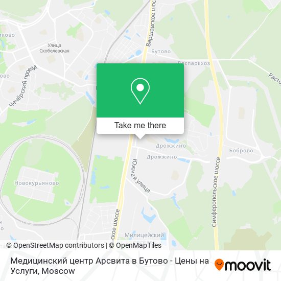 Медицинский центр Арсвита в Бутово - Цены на Услуги map