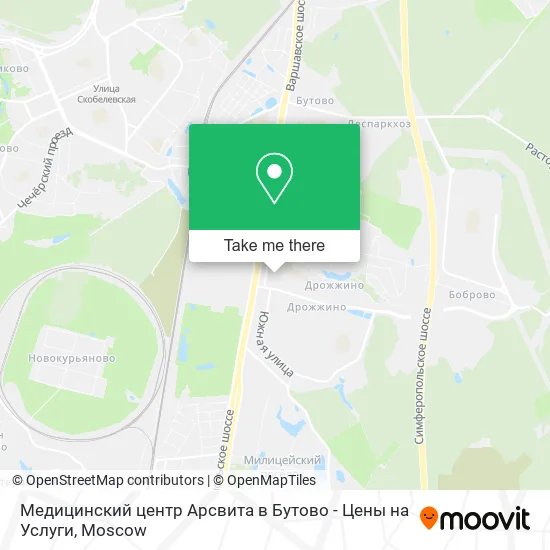 Медицинский центр Арсвита в Бутово - Цены на Услуги map