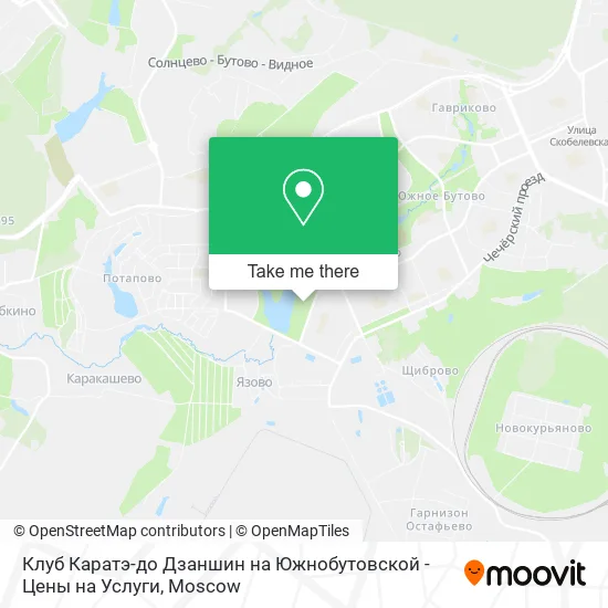 Клуб Каратэ-до Дзаншин на Южнобутовской - Цены на Услуги map