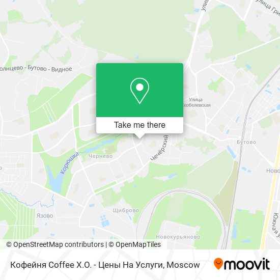 Кофейня Coffee X.O. - Цены На Услуги map