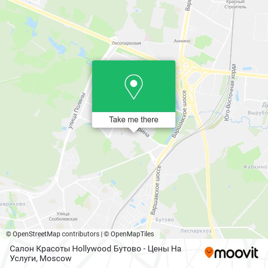 Салон Красоты Hollywood Бутово - Цены На Услуги map