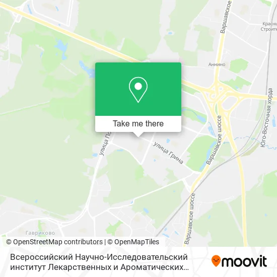 Всероссийский Научно-Исследовательский институт Лекарственных и Ароматических Растений map