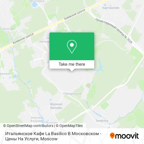 Итальянское Кафе La Basilico В Московском - Цены На Услуги map