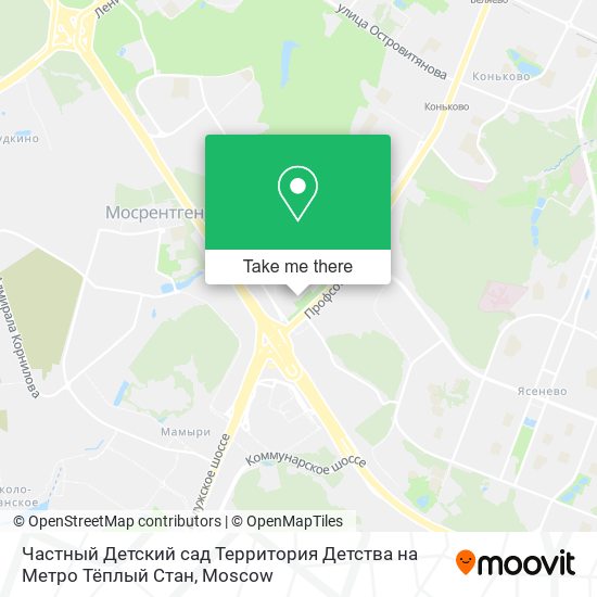 Частный Детский сад Территория Детства на Метро Тёплый Стан map