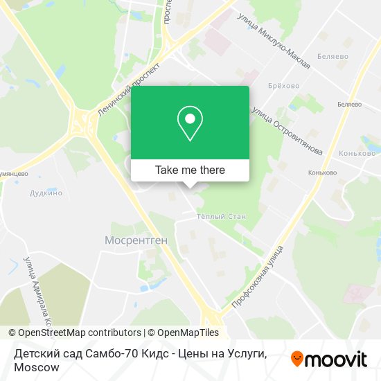 Детский сад Самбо-70 Кидс - Цены на Услуги map