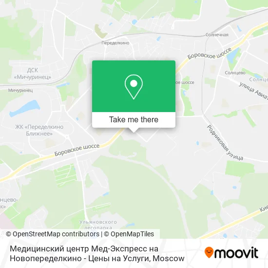 Медицинский центр Мед-Экспресс на Новопеределкино - Цены на Услуги map