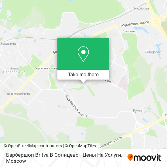 Барбершоп Britva В Солнцево - Цены На Услуги map