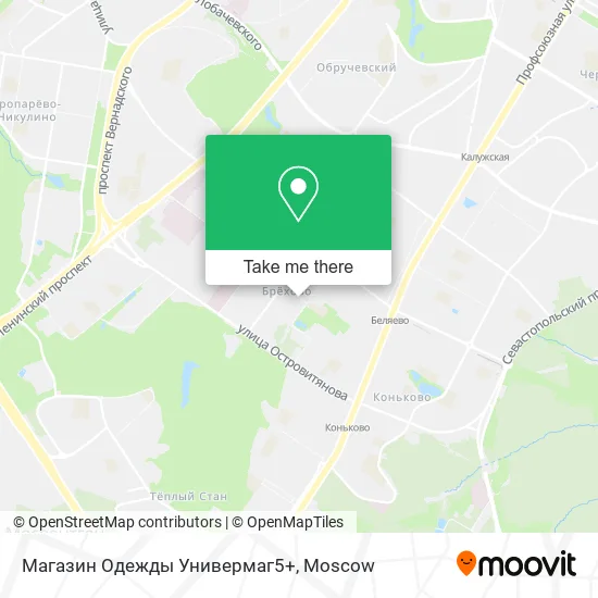 Магазин Одежды Универмаг5+ map