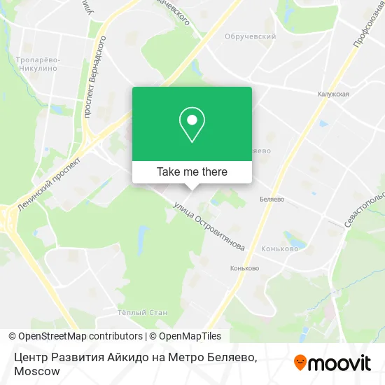 Центр Развития Айкидо на Метро Беляево map