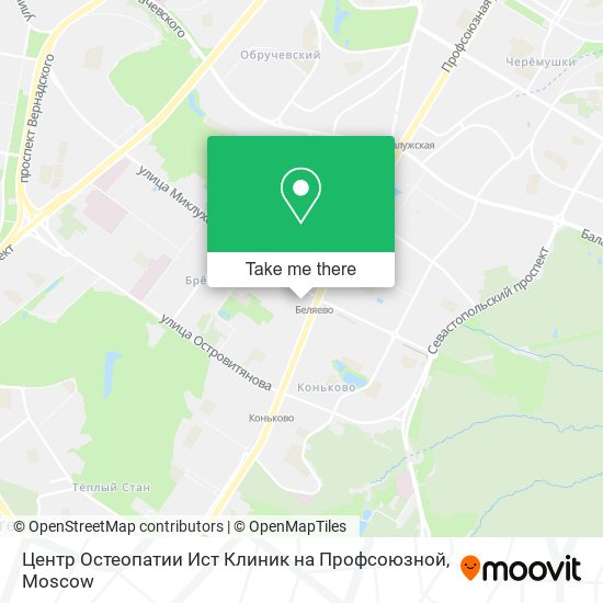 Центр Остеопатии Ист Клиник на Профсоюзной map