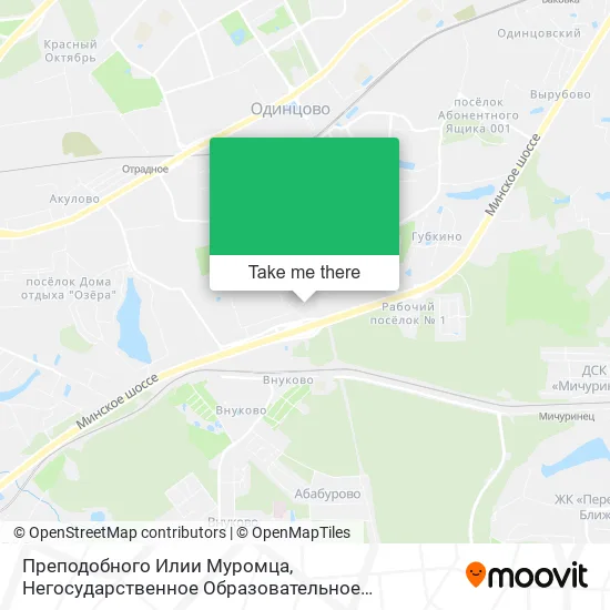 Преподобного Илии Муромца, Негосударственное Образовательное Учреждение map