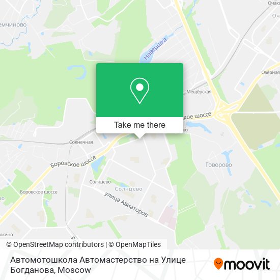Автомотошкола Автомастерство на Улице Богданова map