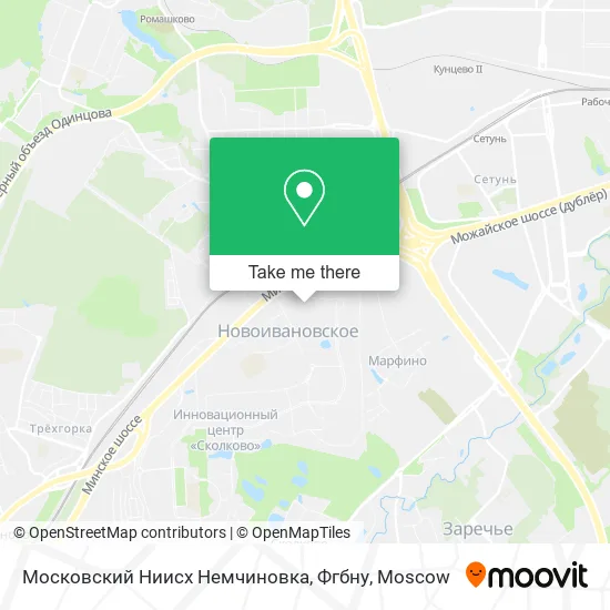 Московский Ниисх Немчиновка, Фгбну map