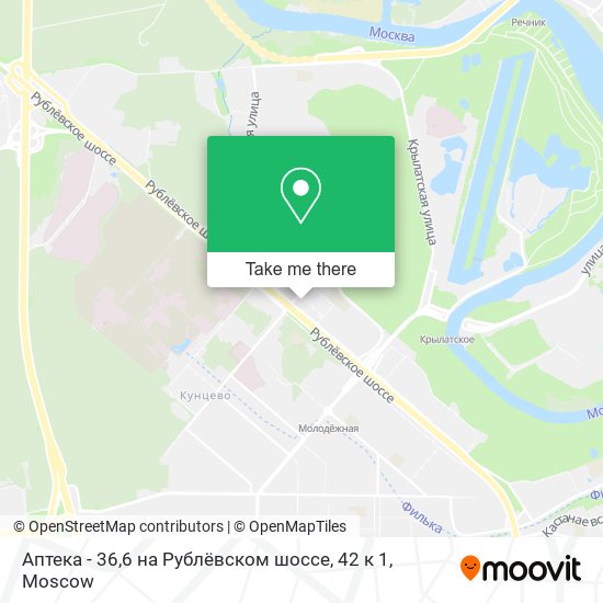 Аптека - 36,6 на Рублёвском шоссе, 42 к 1 map